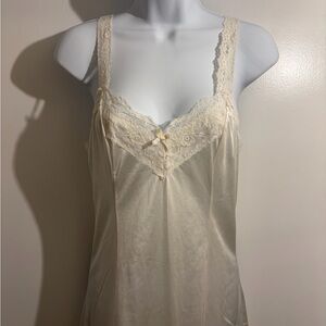 Vintage Sheer Elegance by Leggs Lace Slip Dress